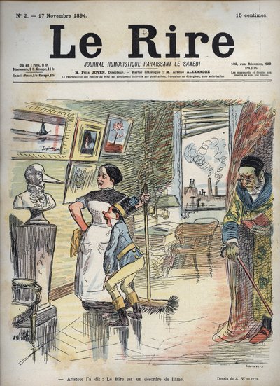 Aristóteles lo dijo: La risa es un desorden del alma - dibujo de Adolphe Willette (1857-1926) para "La Risa" del 17 de noviembre de Adolphe Leon Willette