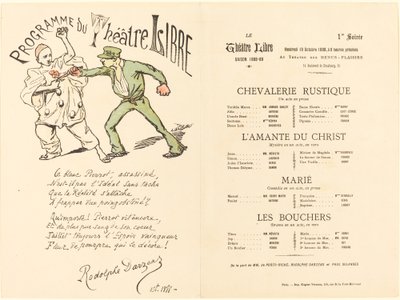 Caballería rústica; La amante de Cristo; Casado; Los carniceros de Adolphe Leon Willette