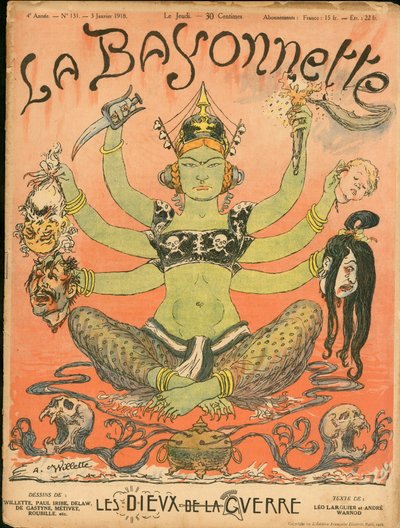 Portada de La Baionnette, Satirical en Colours de Adolphe Leon Willette
