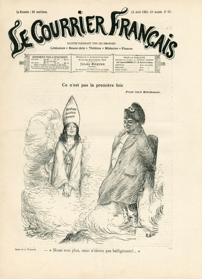 Portada de "Le Courrier français", número 33, Satírico en N & B de Adolphe Leon Willette