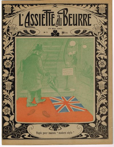 Portada de "The Butter Plate", Satirique en colores de Adolphe Leon Willette