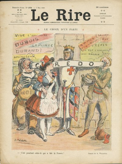 Ilustración de Adolphe dit Willette para la portada de Le Rire, 07/05/10 - Elección de fiesta - Elecciones - Marianne de Adolphe Leon Willette
