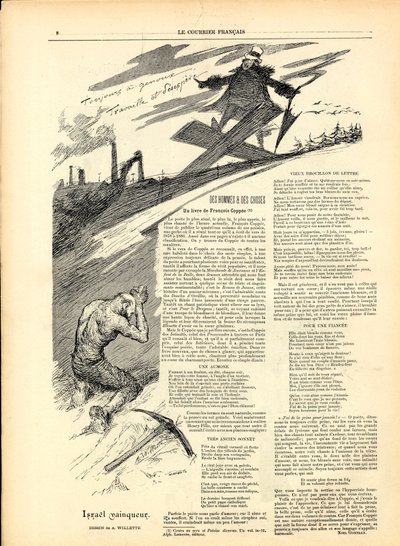Le Courier anglais, Satírico en N & B de Adolphe Leon Willette