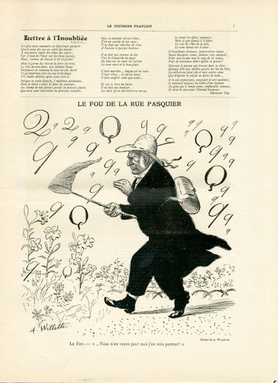 Le Courrier français, número 10, Satírico en N & B de Adolphe Leon Willette