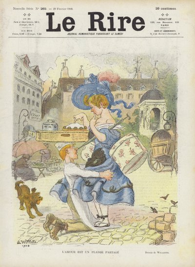El amor es un placer compartido (Ilustración para Le Rire) de Adolphe Leon Willette