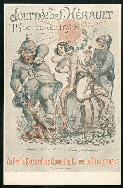 Postal, Satírica en Colores de Adolphe Leon Willette
