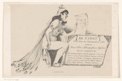 Tarjeta de visita del marchante de cuadros Edmond Sagot en París de Adolphe Leon Willette