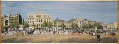 Vue générale des théâtres du boulevard du Temple en 1862, en 1862 (óleo sobre lienzo) de Adolphe Martial Potemont