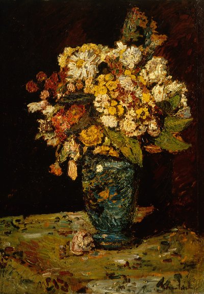 Flores en un Jarrón Azul, 1879-1883 de Adolphe Joseph Thomas Monticelli
