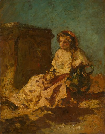 Meditación Mujer Sentada, c. 1878-79 de Adolphe Monticelli