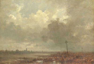 Vista nocturna del río de Adolphe Mouilleron