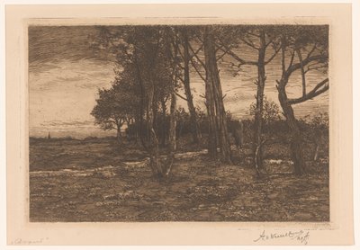 Paisaje con árboles
Noche (título en el objeto) de Adolphe P.H J. van Weezel Errens (signed by artist)