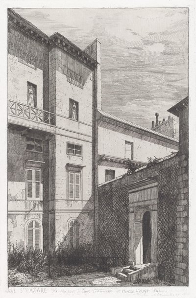 Rue St. Lazare 56, Casa de Paul Delaroche y Horace Vernet de Adolphe Théodore Jules Martial Potémont