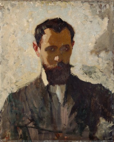 Estudio de autorretrato, c.1912 (óleo sobre lienzo) de Adolphe Valette