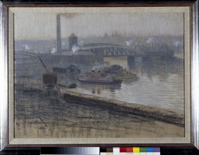 Puente Trafford y muelle Pomona de Adolphe Valette