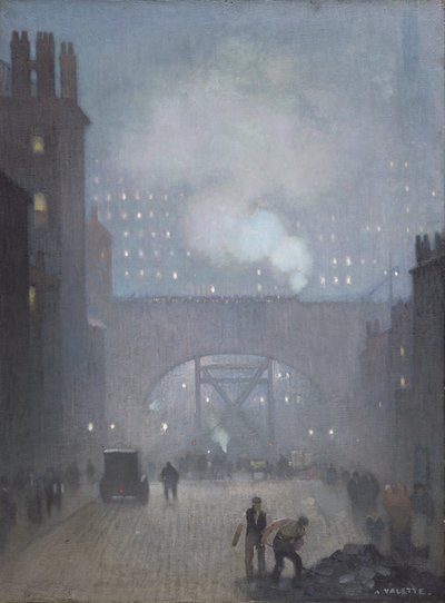 Calle York que desemboca en la calle Charles, Manchester de Adolphe Valette