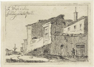 Vista de una ciudad o pueblo italiano de Adriaan Schregardus