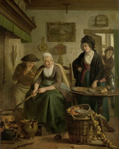 Mujer horneando panqueques
Anciana haciendo panqueques de Adriaan de Lelie