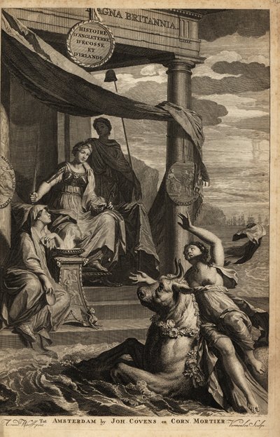 Frontispicio alegórico con Europa, Zeus y Themis de Adriaan van der (after) Werff
