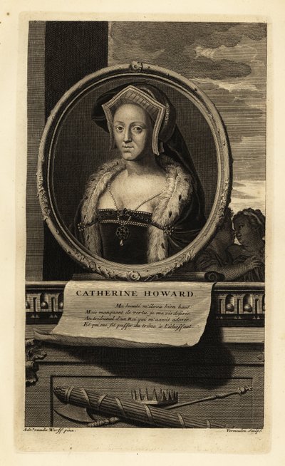 Catherine Howard (1528-1542) (grabado) de Adriaan van der (after) Werff