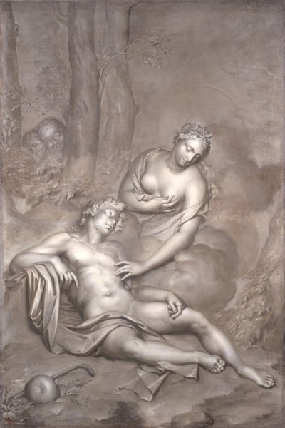 Luna (Diana) visita al Endimión dormido, 1696 de Adriaan van der Werff
