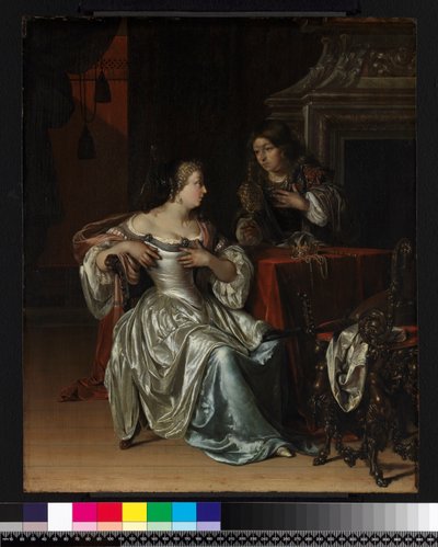 El sirviente de Tancredo presentando el corazón de Guiscard en una copa dorada a Guismond, 1675 de Adriaan van der Werff