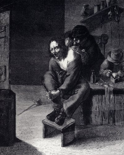 La operación quirúrgica (grabado) de Adriaen (after) Brouwer
