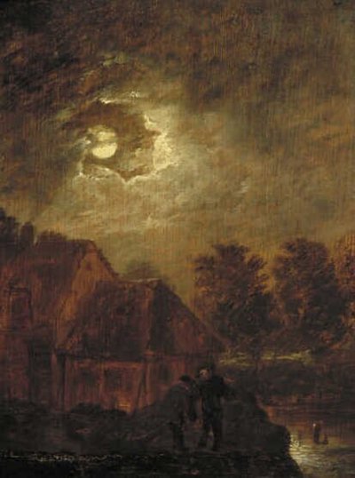 Granja a la luz de la luna de Adriaen Brouwer