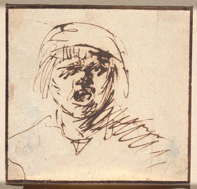 Cabeza de un joven gritando de Adriaen Brouwer