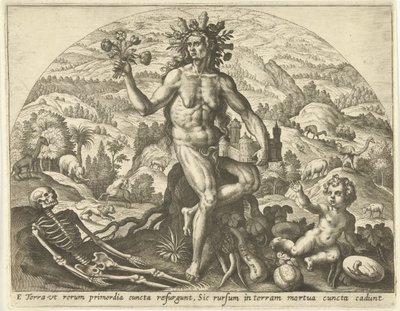 Suelo Los cuatro elementos (título de la serie) de Adriaen Collaert