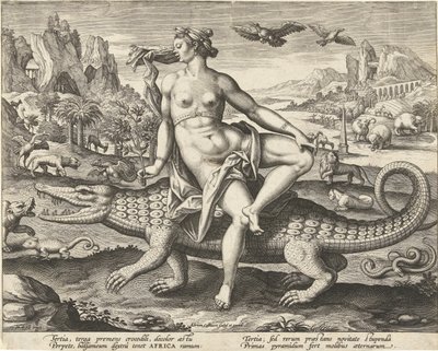 África Los cuatro continentes (título de la serie) de Adriaen Collaert