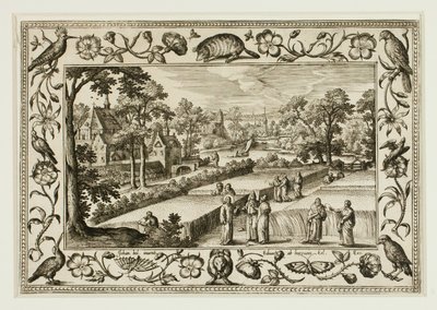 Cristo y los discípulos en el campo, de Paisajes con escenas del Antiguo y Nuevo Testamento y Escenas de caza de Adriaen Collaert