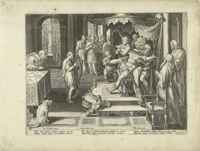 David toca su arpa para el rey Saúl
Elogio de la música (título de la serie)
Endomium Musices (título de la serie en el objeto) de Adriaen Collaert