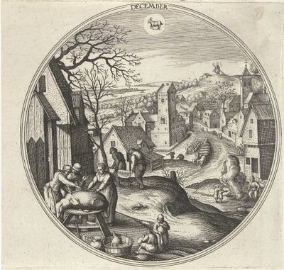Diciembre Los doce meses (título de la serie) de Adriaen Collaert