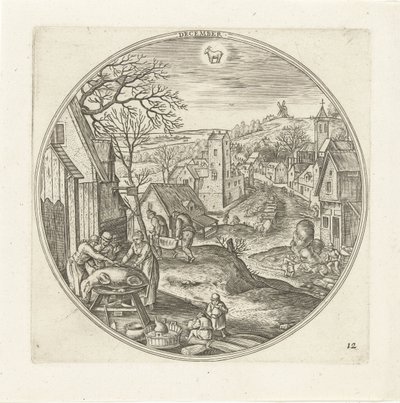 Diciembre Los doce meses (título de la serie) de Adriaen Collaert