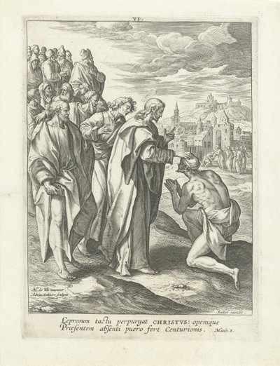 Curación de un leproso Vida de Cristo (título de la serie) Vita I. Christi (título de la serie) de Adriaen Collaert