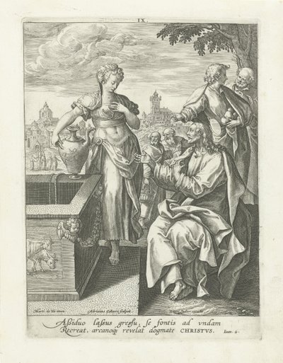 Conversación con la mujer samaritana Vida de Cristo (título de la serie) Vita I. Christi (título de la serie) de Adriaen Collaert