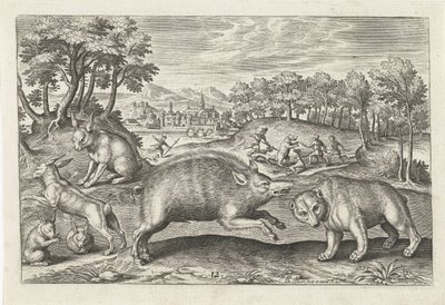 juego de caza Animales de cuatro patas (título de la serie) Animalivm Qvaddrvpedvm (título de la serie) de Adriaen Collaert