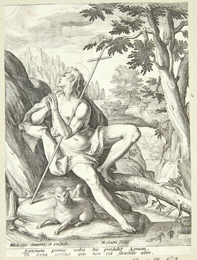 Juan el Bautista en el desierto de Adriaen Collaert