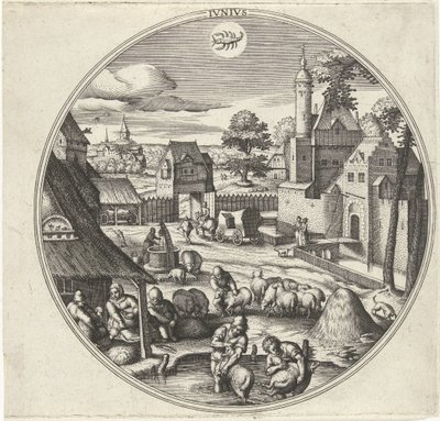 Junio Jvnivs (título sobre objeto) Los doce meses (título de la serie) de Adriaen Collaert