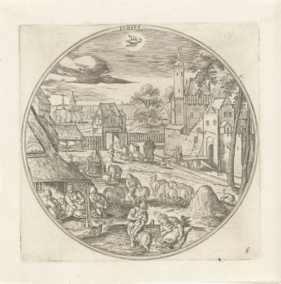 Junio Jvnivs (título sobre objeto) Los doce meses (título de la serie) de Adriaen Collaert
