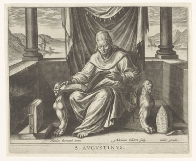 Padre de la Iglesia Agustín Los cuatro padres de la iglesia (título de la serie) de Adriaen Collaert