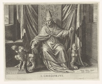 Padre de la Iglesia Gregorio Los cuatro padres de la iglesia (título de la serie) de Adriaen Collaert