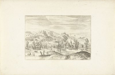 paisaje con un arroyo Paisajes alrededor de Amberes (título de la serie) de Adriaen Collaert