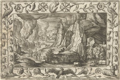 Lot y sus hijas Paisajes con escenas bíblicas, mitológicas y escenas de caza (título de la serie) de Adriaen Collaert