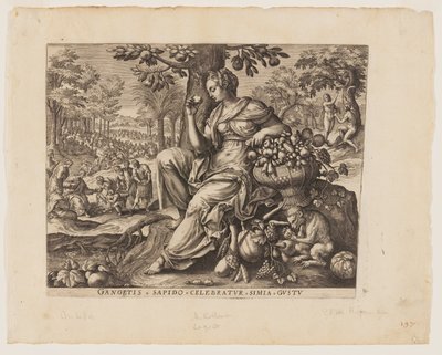 El gusto, de Los cinco sentidos de Adriaen Collaert