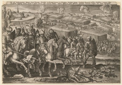 El Sitio de Viena por el ejército turco, 1529 de Adriaen Collaert