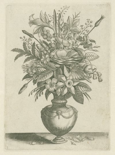 Jarrón con flores, incluidos los narcisos de trompeta Florilegio (título de la serie) de Adriaen Collaert
