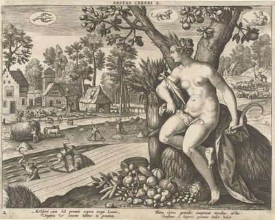 El verano Aestas cereris. (título en el objeto) Las cuatro estaciones (título de la serie) de Adriaen Collaert