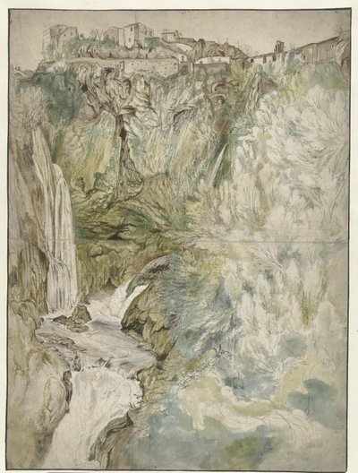 Vista de la Gran Cascada de Tivoli de Adriaen Honich (attributed to)